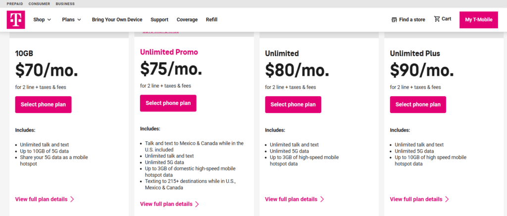 Image of T Mobile Plan