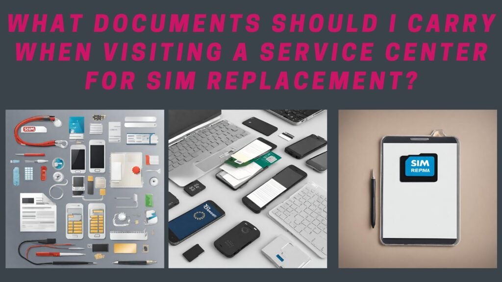 What documents should I carry when visiting a service center for SIM replacement?