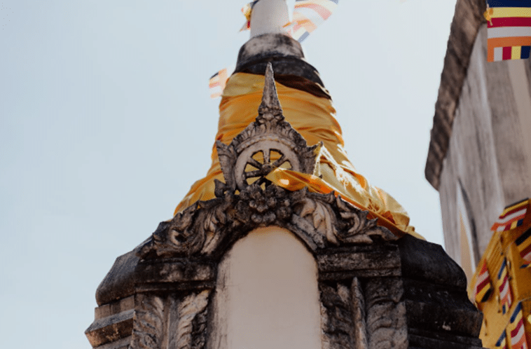 Buddhist temple where sky is also visible