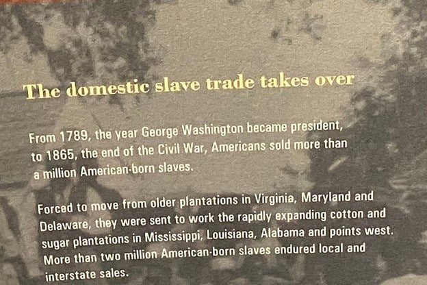 domestic salve trade page represents old slave mart museum