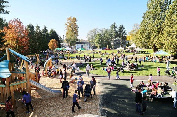 children playground where parents came with their kids