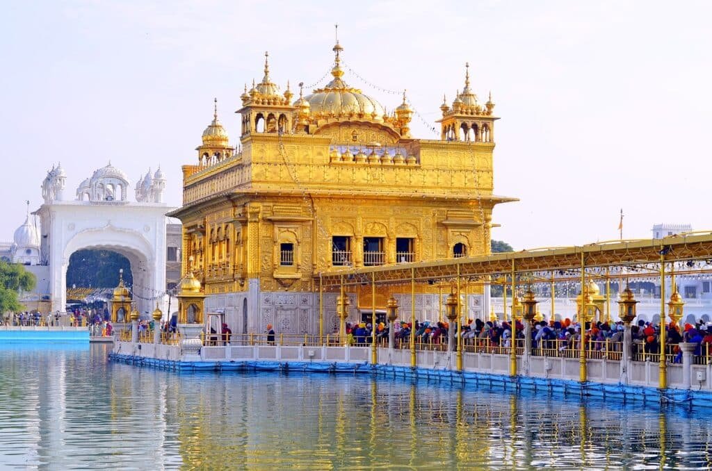 Golden Temple front view where lot of people arrived for pilgrim