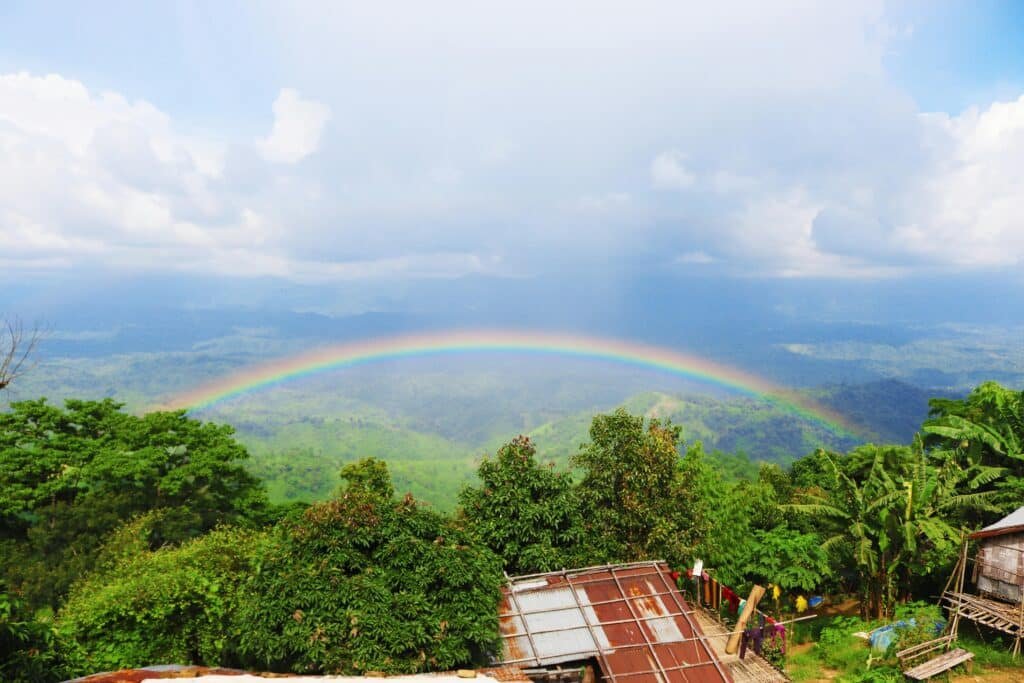 Sajek valley where beautiful rainbow in the sky